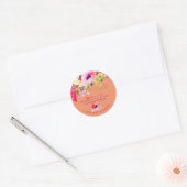 PixDezines Waterverf Wisteria+Peonies Ronde Sticker (Envelop)