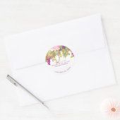 PixDezines Waterverf Wisteria+Peonies Ronde Sticker (Envelop)