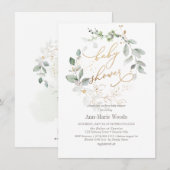 PixDezines Waterverf Wreated Baby shower Kaart (Voorkant / Achterkant)