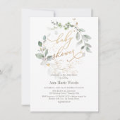 PixDezines Waterverf Wreated Baby shower Kaart (Voorkant)