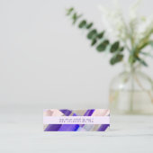 PixDezines Waterverf Zilveren Paarse web RSVP Mini Visitekaartje (Staand voorkant)