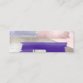 PixDezines Waterverf Zilveren Paarse web RSVP Mini Visitekaartje (Achterkant)