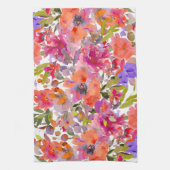 PixDezines Waterverf Zomer Bloem Theedoek (Verticaal)