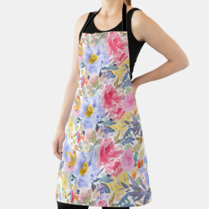PixDezines Waterverf Zomer Bloemen Schort