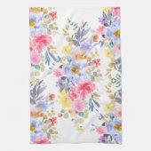 PixDezines Waterverf Zomer Bloemen Theedoek (Verticaal)