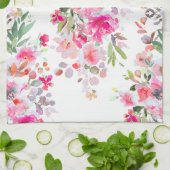 PixDezines Waterverf Zomer Bloemen Theedoek (Gevouwen)