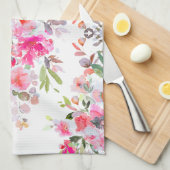 PixDezines Waterverf Zomer Bloemen Theedoek (Quarter Fold)