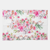 PixDezines Waterverf Zomer Bloemen Theedoek (Horizontaal)