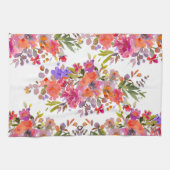 PixDezines Waterverf Zomer Bloemen Theedoek (Horizontaal)