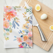 PixDezines Waterverf Zomer Bloemen Theedoek (Quarter Fold)