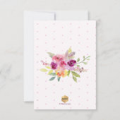 PixDezines Waterverf Zomer Rozen Baby shower Kaart (Achterkant)