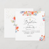 PixDezines Waterverf Zomer Rozen Doop Kaart (Voorkant / Achterkant)