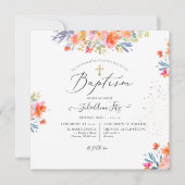 PixDezines Waterverf Zomer Rozen Doop Kaart (Voorkant)