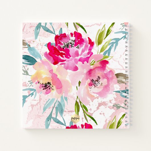 PIXDEZINES WATERVERF ZOMERBLOEMEN BABY 1E JAAR NOTITIEBOEK (Achterkant)