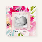 PIXDEZINES WATERVERF ZOMERBLOEMEN BABY 1E JAAR NOTITIEBOEK (Voorkant)