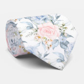 PixDezines Waterverfrozen Roze Blauw Stropdas (Opgerold)
