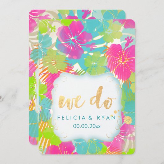 PixDezines we doen hibiscus/luau/faux perkament Kaart (Voorkant / Achterkant)