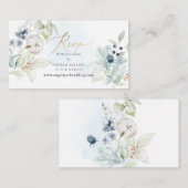 PixDezines Web RSVP Dusty Blue Winter Cotton Informatiekaartje (Voorkant / Achterkant)