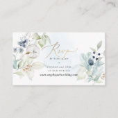 PixDezines Web RSVP Dusty Blue Winter Cotton Informatiekaartje (Voorkant)