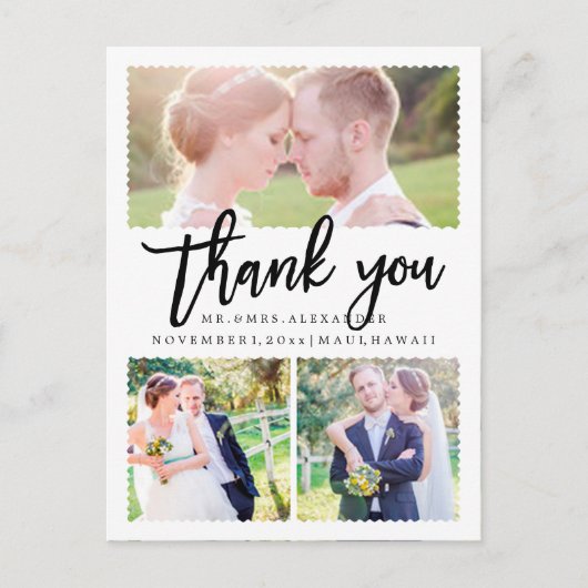 PixDezines Wedding Bedankt / Modern Script Briefkaart