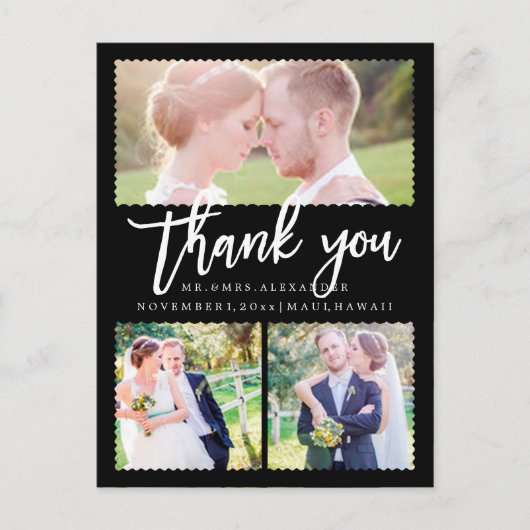 PixDezines Wedding Bedankt / Modern Script Briefkaart (Voorkant)