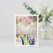 PixDezines Wedding Dank u/Faux Zilver/Script Briefkaart (Staand voorkant)