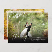 PixDezines Wedding Dank u/Moderne Calligrafie Aankondigingskaart (Voorkant / Achterkant)