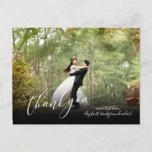 PixDezines Wedding Dank u/Moderne Calligrafie Aankondigingskaart