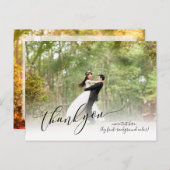 PixDezines Wedding Dank u/Moderne Calligrafie Aankondigingskaart (Voorkant / Achterkant)