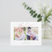 PixDezines Wedding Dank u/Moderne Calligrafie Aankondigingskaart (Staand voorkant)