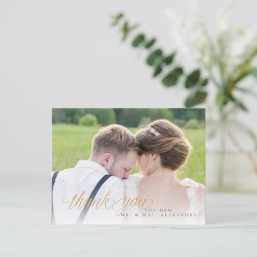 PixDezines Wedding Hartelijk dank/Fun Script Briefkaart (Staand voorkant)