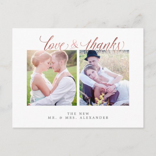 PixDezines Wedding Hartelijk dank/Fun Script Briefkaart (Voorkant)