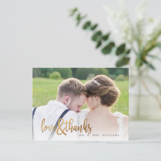 PixDezines Wedding Hartelijk dank/Fun Script Briefkaart (Staand voorkant)