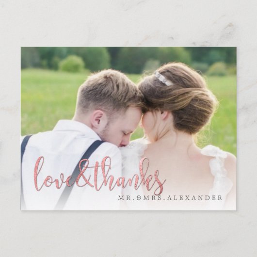 PixDezines Wedding Hartelijk dank/Fun Script Briefkaart (Voorkant)