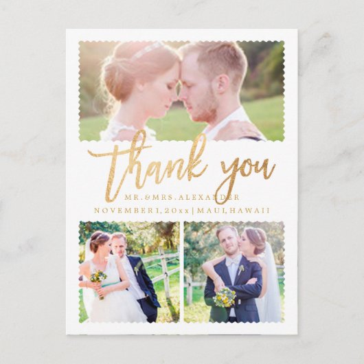 PixDezines Wedding Hartelijk dank voor Faux Gold S Briefkaart (Voorkant)