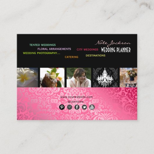 PixDezines WEDDING PLANNER/DIY COLOR+FONTS Visitekaartje (Voorkant)