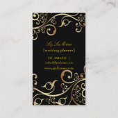 PixDezines Wedding Planner, gouden sierwervels Visitekaartje (Achterkant)