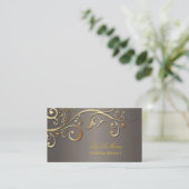 PixDezines Wedding Planner, gouden sierzwanen Visitekaartje (Staand voorkant)