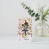 PixDezines, Weddingplanner+Fidora Damask Visitekaartje (Staand voorkant)