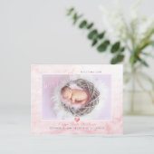 PixDezines Welcome Baby Girl, Faux Folie Script Aankondigingskaart (Staand voorkant)