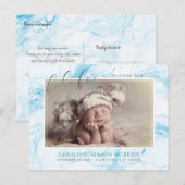 PixDezines Welkom Baby Boy, Faux Folie + Marmer Aankondigingskaart (Voorkant / Achterkant)