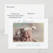 PixDezines Welkom Baby Boy, Faux Folie Script Aankondigingskaart (Voorkant / Achterkant)