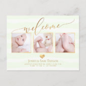 PixDezines Welkom Geboorteaankondiging/Hart Aankondigingskaart (Voorkant)