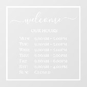 PixDezines Welkome kantooruren - DIY-kleuren Raamsticker (Vel)