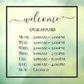 PixDezines Welkome kantooruren Raamsticker (Vel 3)