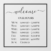 PixDezines Welkome kantooruren Raamsticker (Vel)