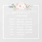 PixDezines Welkome kantooruren Raamsticker (Vel)