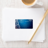 PixDezines wervelt kerstboom/blauwe saffier Etiket (Insitu)