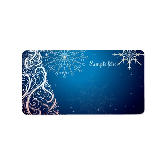 PixDezines wervelt kerstboom/blauwe saffier Etiket (Voorkant)