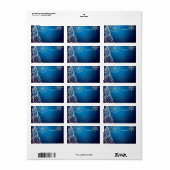 PixDezines wervelt kerstboom/blauwe saffier Etiket (Full Sheet)